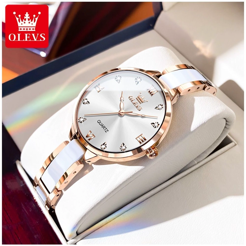 RELOJ DE MUJER ELEGANTE DE CUARZO CORREA DE CERAMICA ACERO INOXIDABLE - 7