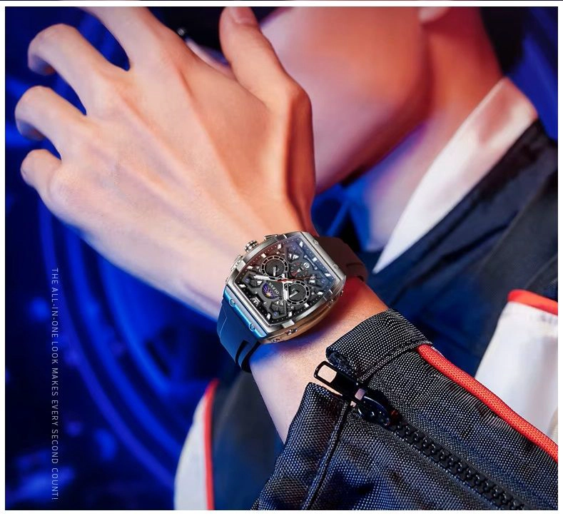 RELOJ DE HOMBRE DEPORTIVO ELEGANTE MULTIFUNCIONAL FASE LUNAR - 6