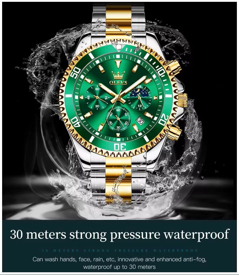 RELOJ CRONOGRAFO DEPORTIVO DE LUJO PARA HOMBRE ACERO INOXIDABLE - 7