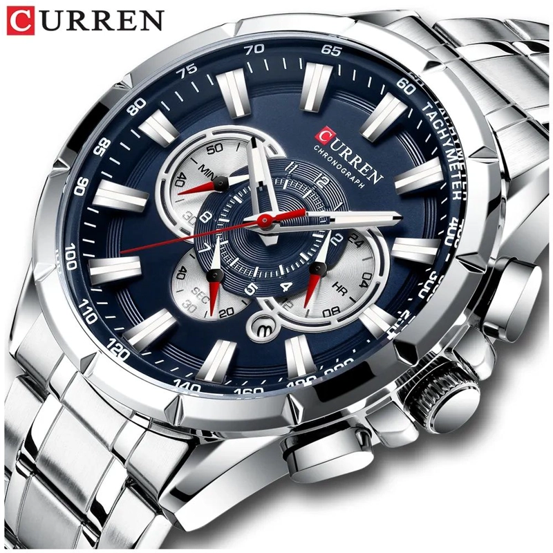 RELOJ CRONOGRAFO PARA HOMBRE DEPORTIVO CASUAL EN ACERO INOXIDABLE - 2