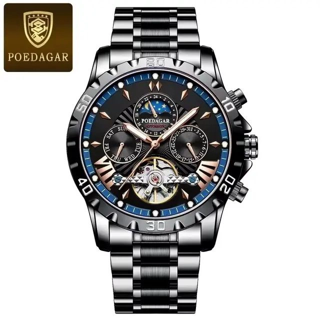 RELOJ AUTOMATICO MECANICO PARA HOMBRE CALENDARIO RESISTENTE AL AGUA - 3