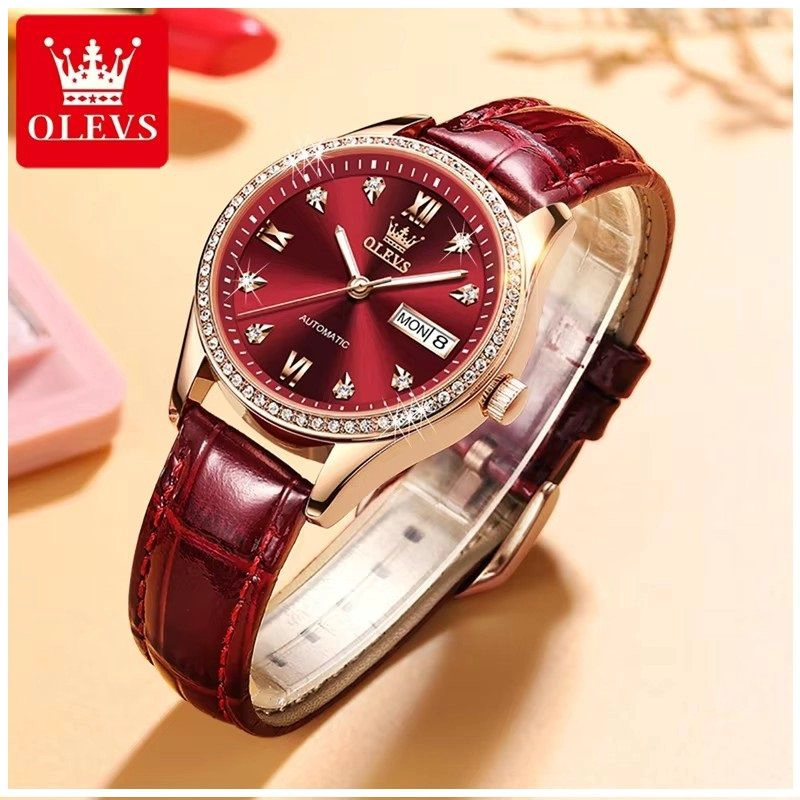 RELOJ DE LUJO ELEGANTE PARA MUJER CON CORREA DE CUERO Y CRISTALES - 2
