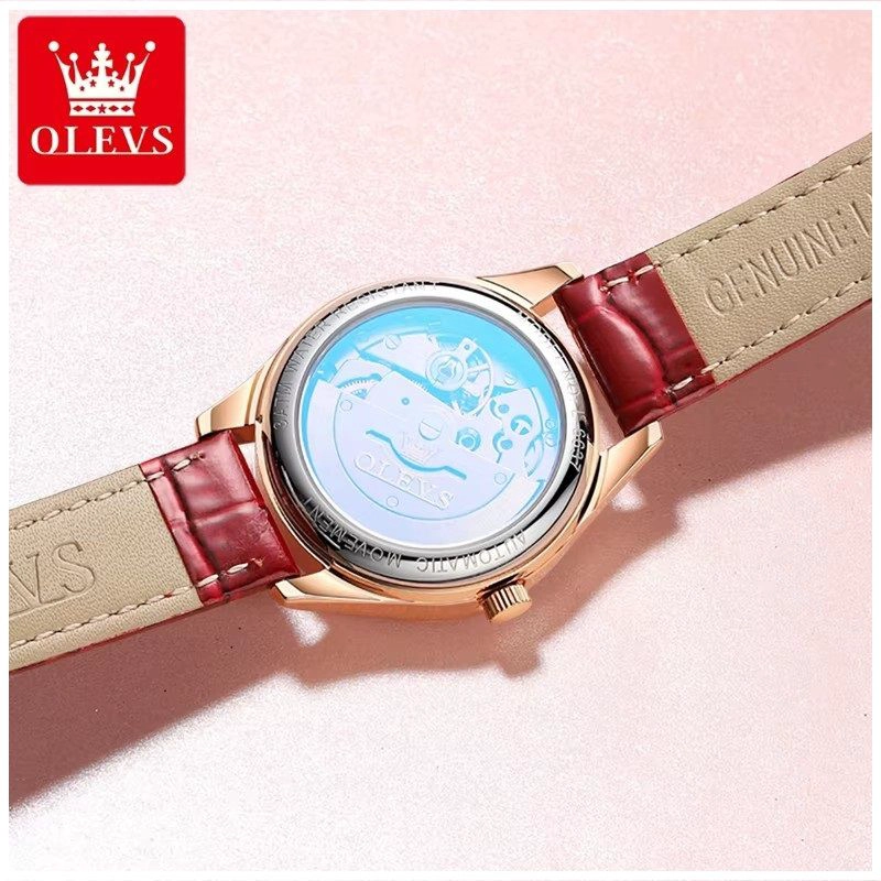 RELOJ DE LUJO ELEGANTE PARA MUJER CON CORREA DE CUERO Y CRISTALES - 3