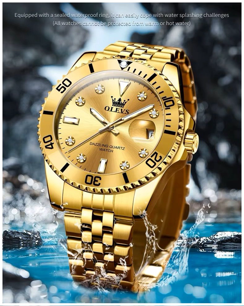 RELOJ DE PULSERA DORADO PARA HOMBRE DISEÑO DEPORTIVO DE LUJO - 2