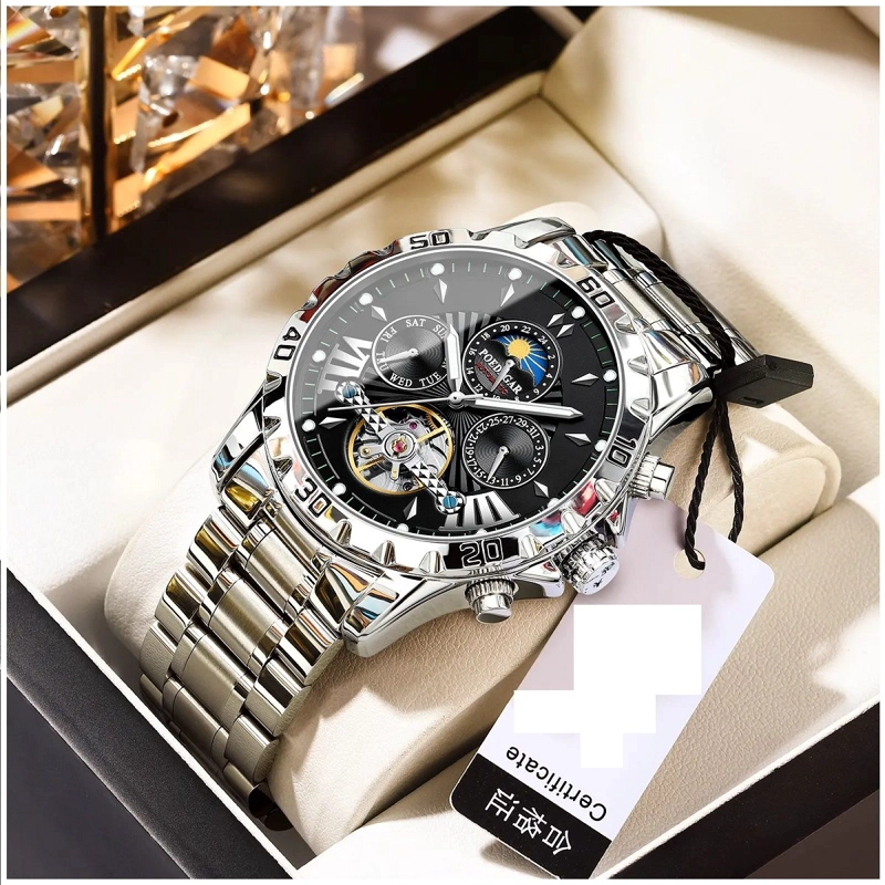 RELOJ MECANICO AUTOMATICO DE LUJO PARA HOMBRE CALENDARIO COMPLETO - 3