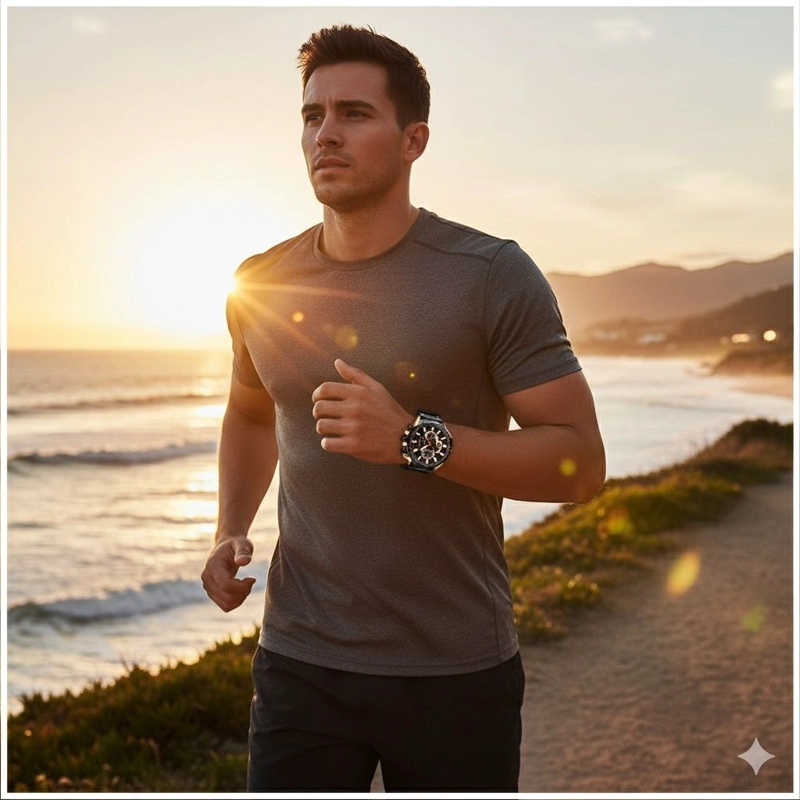 RELOJ CRONOGRAFO DEPORTIVO PARA HOMBRE ACERO INOXIDABLE MOVIMIENTO - 8