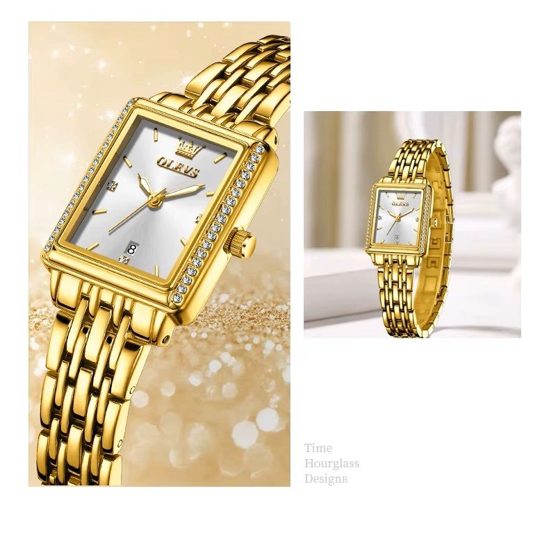 RELOJ DE MUJER ELEGANTE DE LUJO CUARZO DE ACERO INOXIDABLE - 5