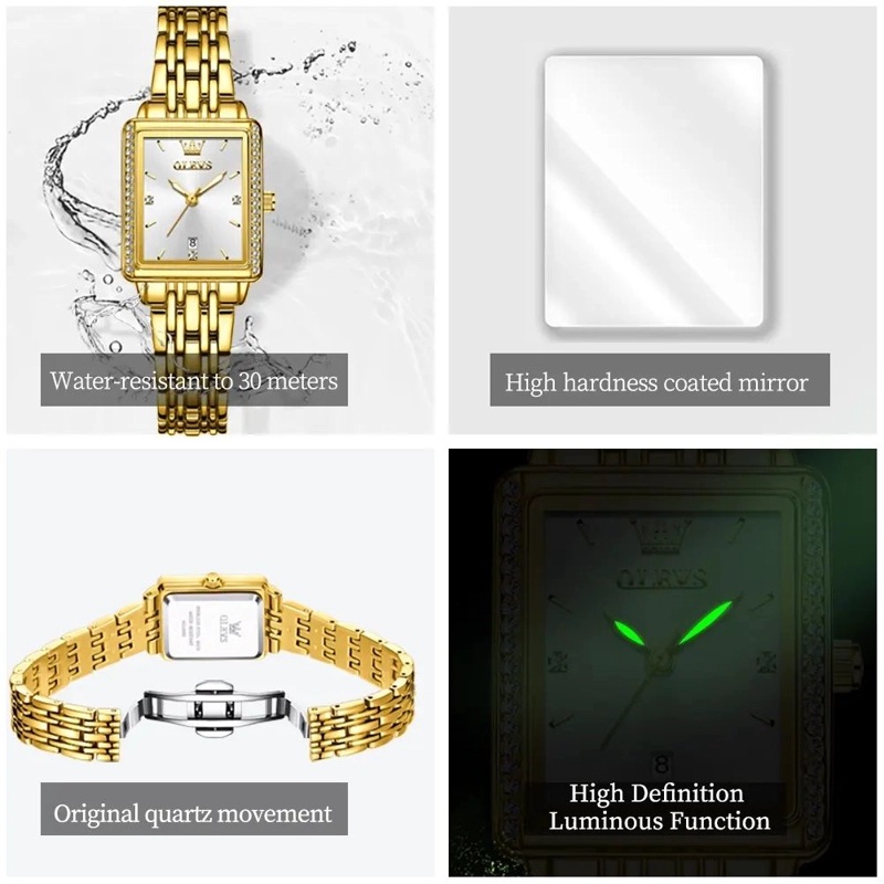 RELOJ DE MUJER ELEGANTE DE LUJO CUARZO DE ACERO INOXIDABLE - 7
