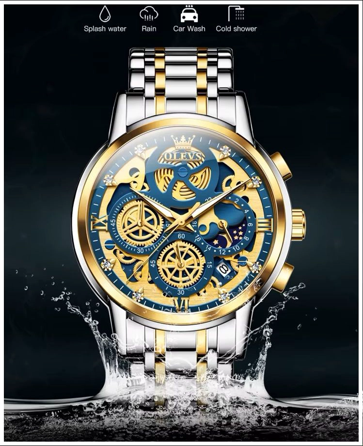 RELOJ DE LUJO PARA HOMBRE CON DISEÑO ESFERA ESQUELETO TRIDIMENSIONAL - 4