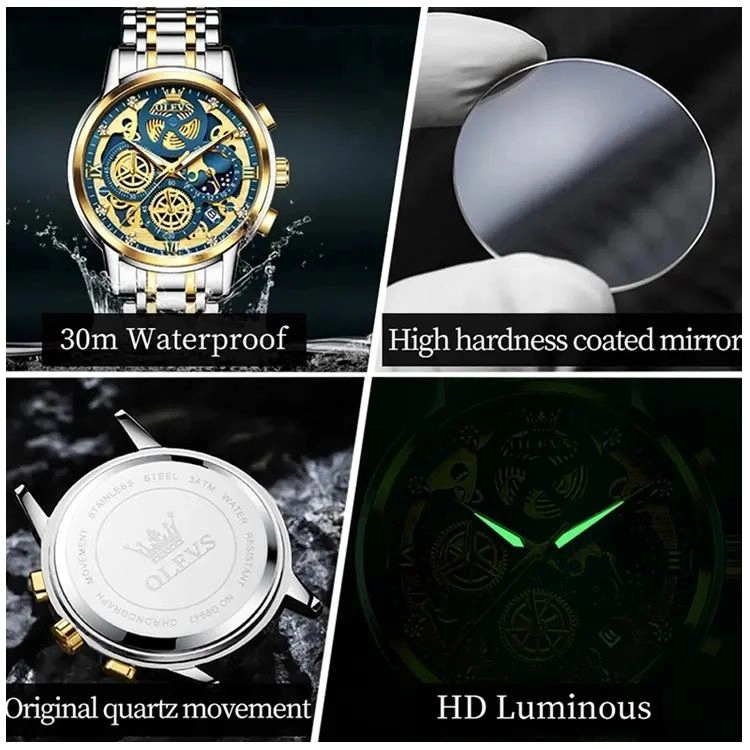RELOJ DE LUJO PARA HOMBRE CON DISEÑO ESFERA ESQUELETO TRIDIMENSIONAL - 7