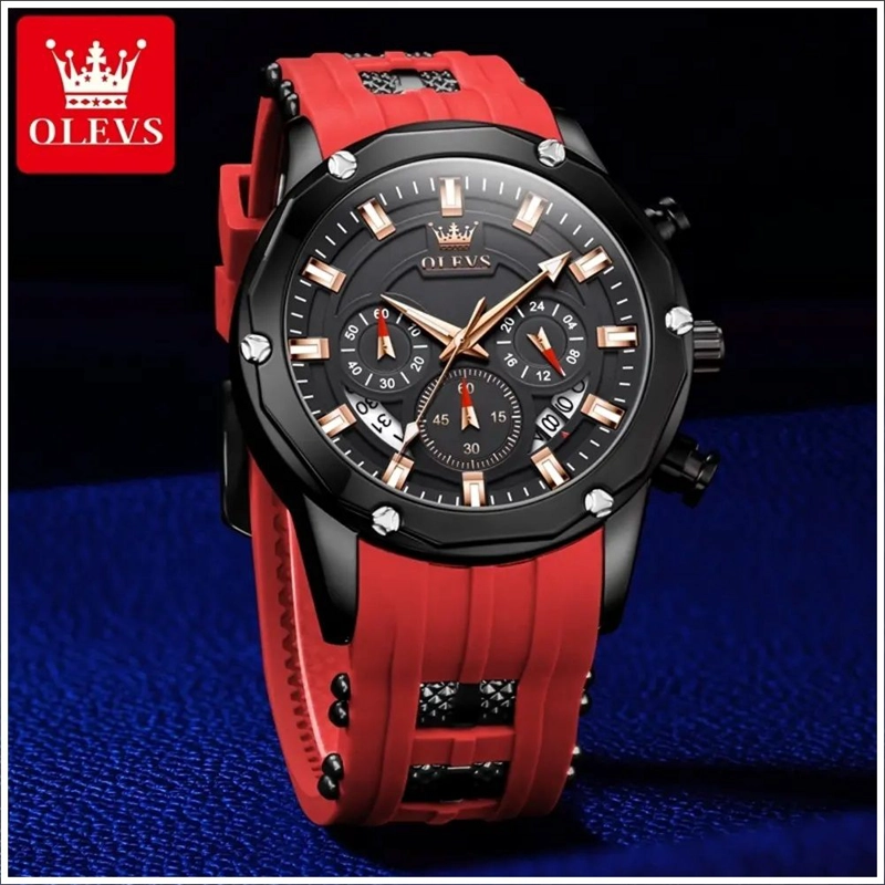 RELOJ QUARTZ DEPORTIVO DE LUJO PARA HOMBRE CRONOGRAFO CON CALENDARIO - 5