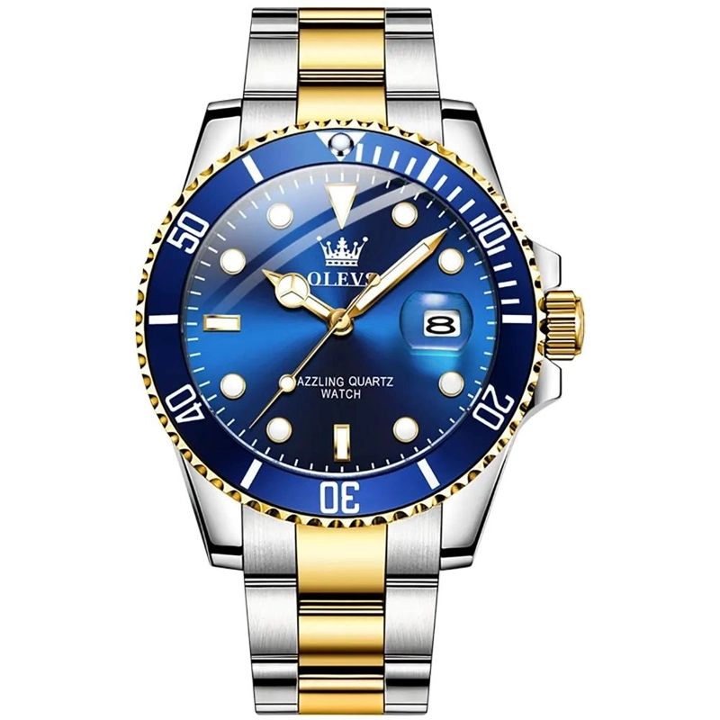 RELOJ PARA HOMBRE DE LUJO OLEVS ACERO INOXIDABLE CALENDARIO 30M - 3