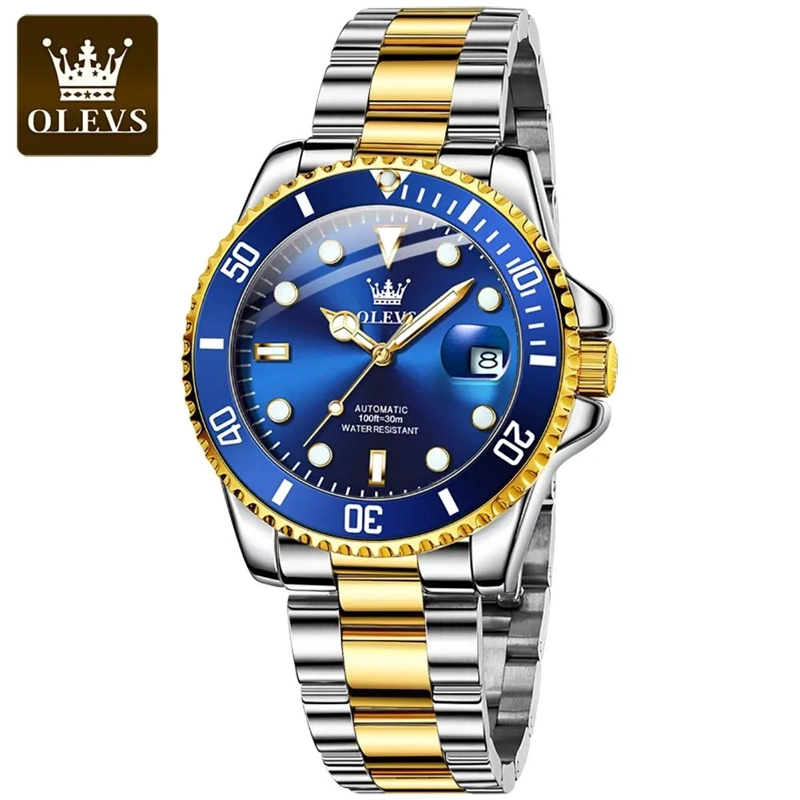 RELOJ PARA HOMBRE DE LUJO OLEVS ACERO INOXIDABLE CALENDARIO 30M - 6