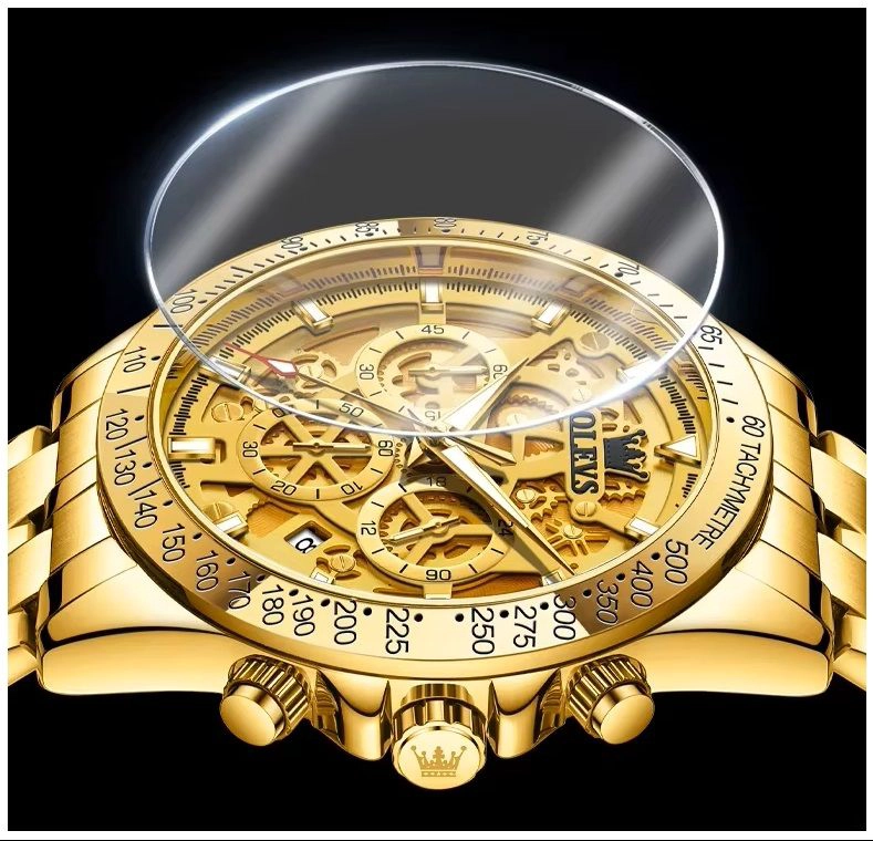 RELOJ DE PULSERA HOMBRE ELEGANTE CLASICO DE LUJO ACERO INOXIDABLE - 5