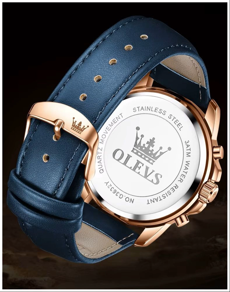 RELOJ DE LUJO PARA HOMBRE ESFERA AZUL PROFUNDO FUNCIONES INTEGRADAS - 4