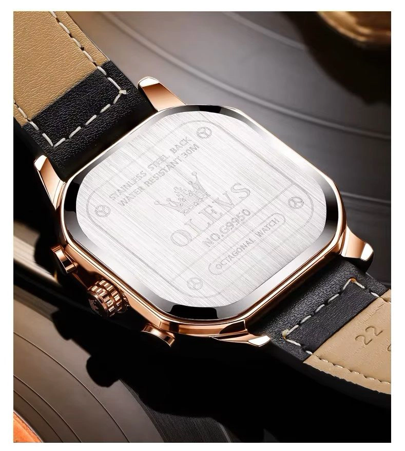 RELOJ DE HOMBRE CUADRADO DE LUJO REUNIONES NEGOCIOS Y SOCIALES - 5