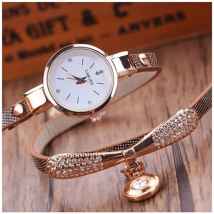 RELOJ DE LUJO PERSONALIZADO PARA MUJERES CON INCRUSTACIONES Y PULSERA - 2