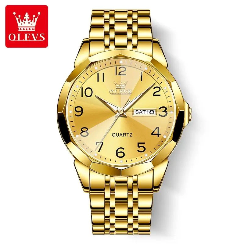 RELOJ DORADO DE ACERO INOXIDABLE PARA HOMBRE ESTILO LUJO Y DEPORTIVO - 4