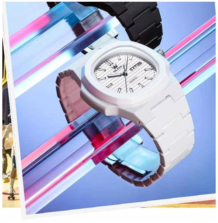 RELOJ DEPORTIVO ELEGANTE CORREA DE RESINA MODERNO Y RESISTENTE 30 MT - 4