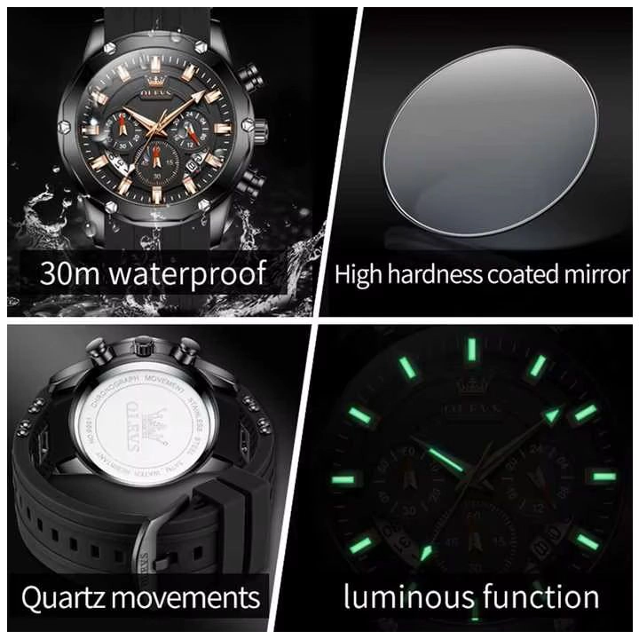 RELOJ DE LUJO DEPORTIVO PARA HOMBRE QUARTZ RESISTENTE AL AGUA 30M - 5