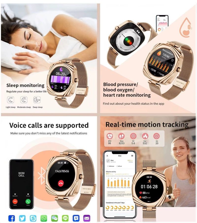 SMARTWATCH RELOJ INTELIGENTE ELEGANTE AMOLED 220MAH IP68 SALUD - 7