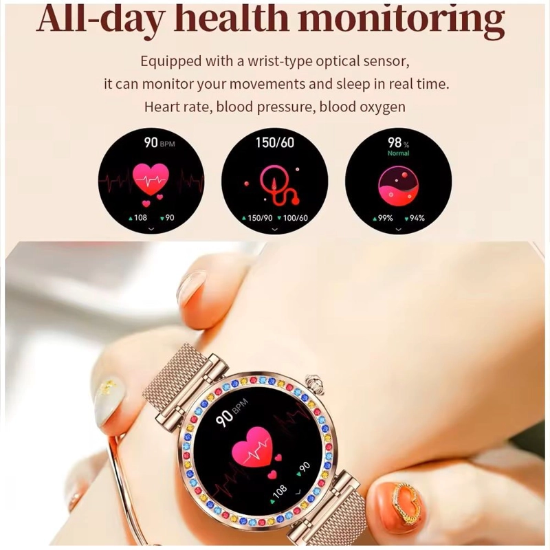 SMARTWATCH ELEGANTE FEMENINO PANTALLA ALTA DEFINICION CONTROL SALUD - 7