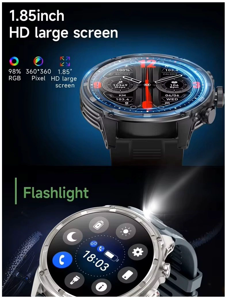 RELOJ INTELIGENTE PARA HOMBRE PANTALLA AMOLED 185” HD BATERIA 710MAH - 5