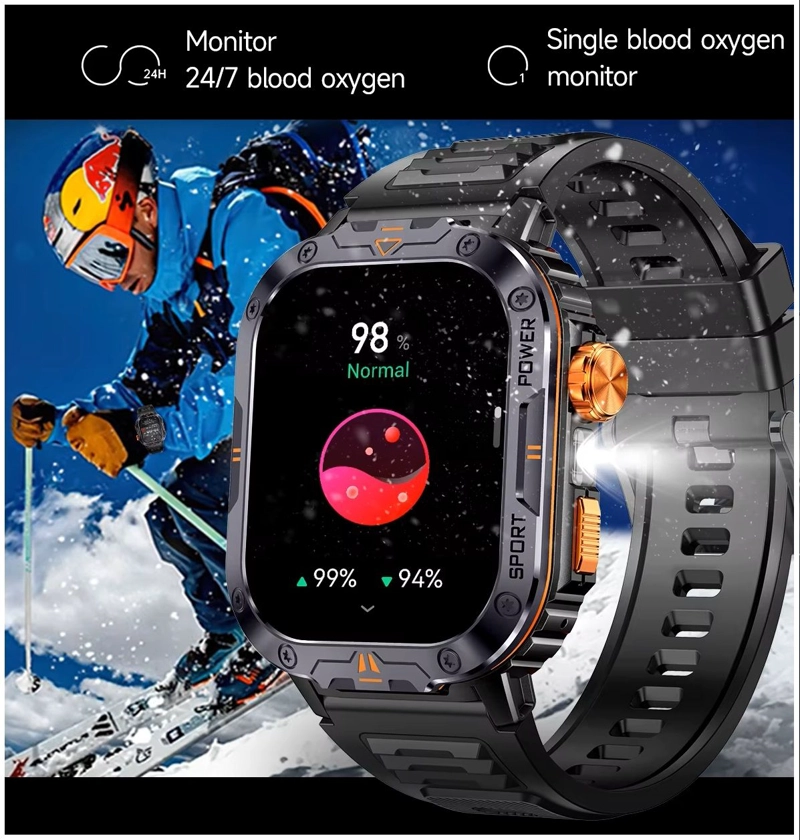 SMARTWATCH DEPORTIVO MEMORIA 4GB MUSICA LOCAL LINTERNA TACTICA - 1