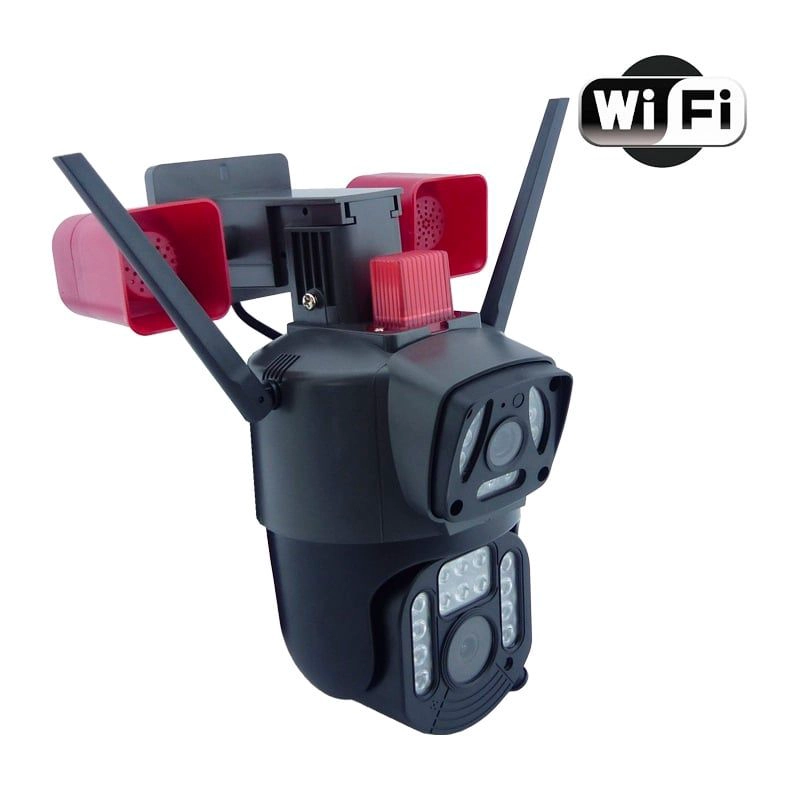 CAMARA DE VIGILANCIA IP 23 LED CON DOBLE CAMARA, SIRENA Y BALIZA - 2