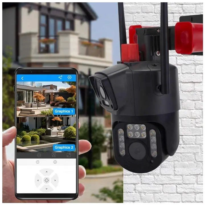 CAMARA DE VIGILANCIA IP 23 LED CON DOBLE CAMARA, SIRENA Y BALIZA - 7