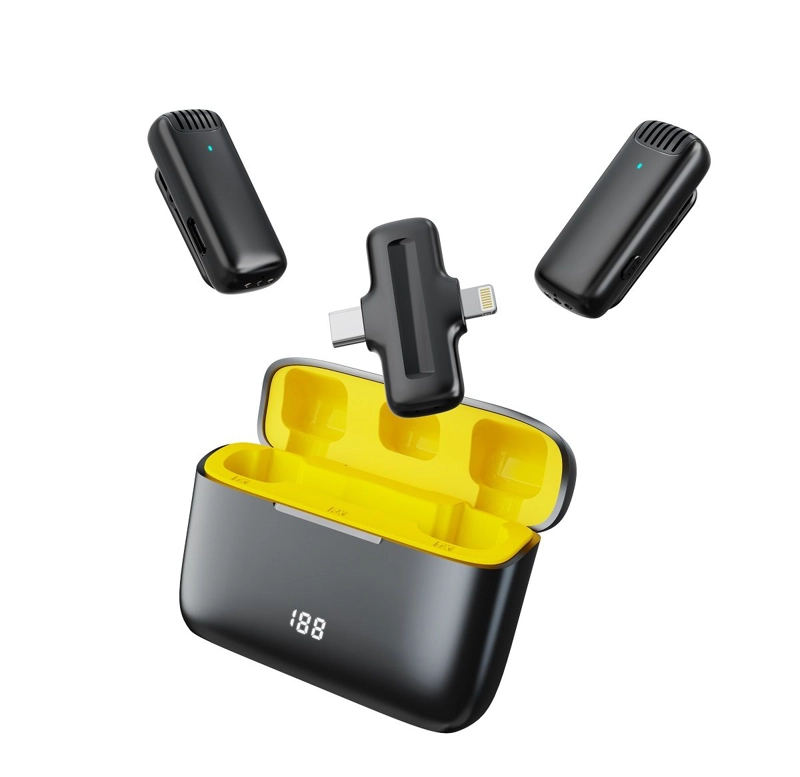 MICROFONO INALAMBRICO 2 EN 1 CON ESTUCHE DIGITAL CANCELACION DE RUIDO Y CONECTORES LIGHTNING / USB-C - 8