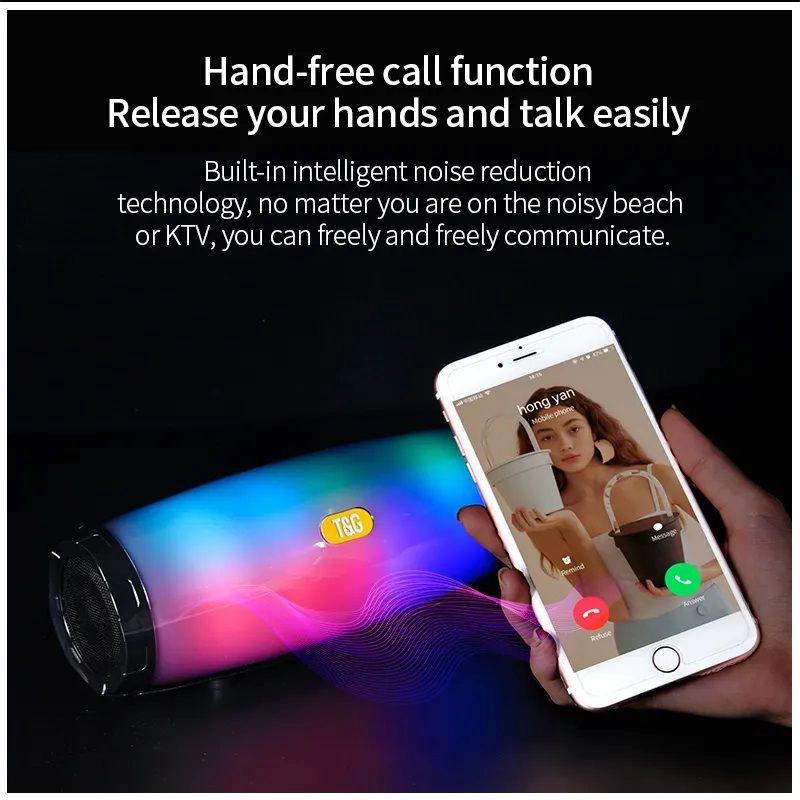 PARLANTE PORTATIL BLUETOOTH ALTAVOCES INALAMBRICOS WATERPROOF LUZ LED - 4
