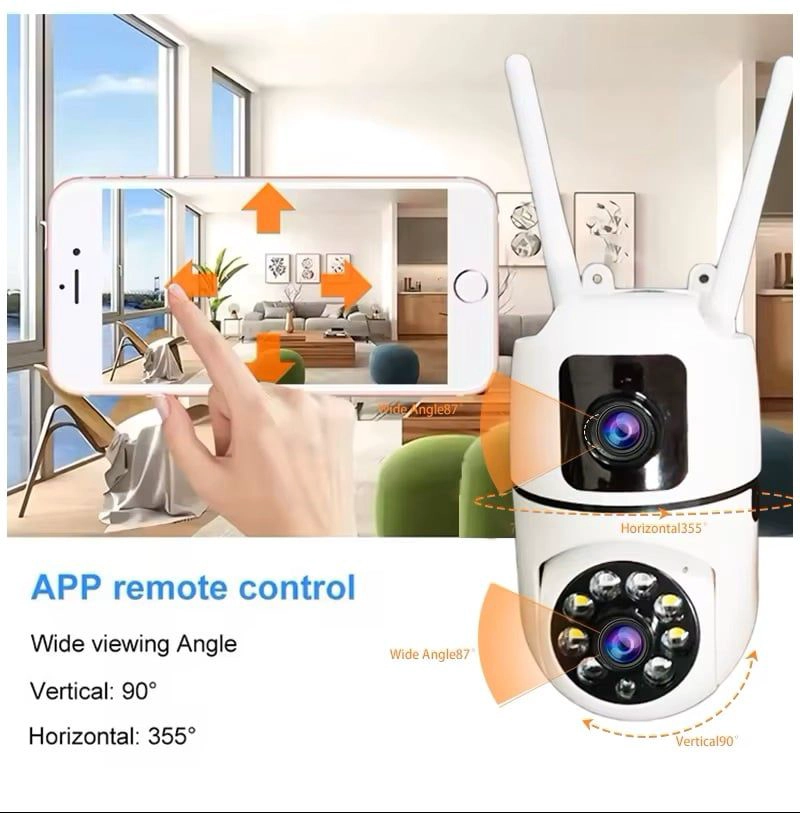 CAMARA DE SEGURIDAD WIFI CON LENTE DUAL COBERTURA COMPLETA FULL HD - 6