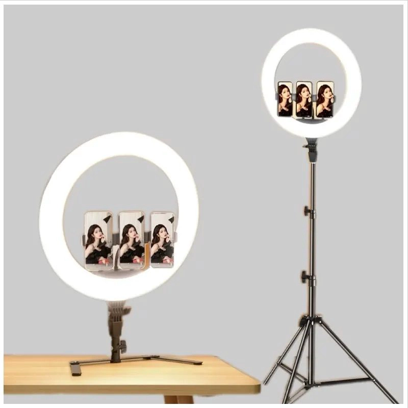 ARO LED DE 18 3 SOPORTES, CONTROL REMOTO Y ATRIL AJUSTABLE DE 2.10 MTS - 1