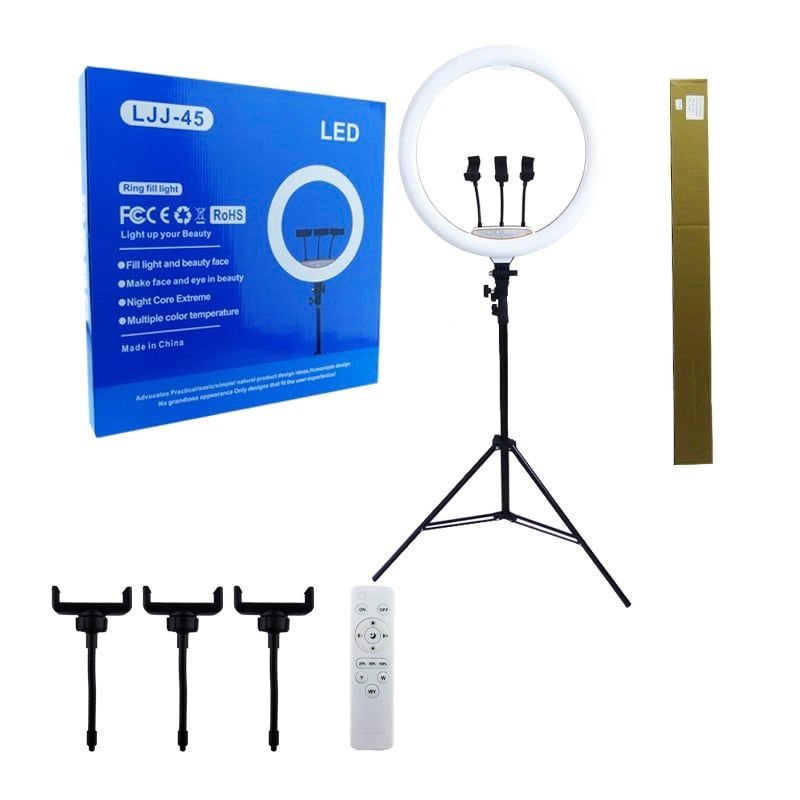 ARO LED DE 18 3 SOPORTES, CONTROL REMOTO Y ATRIL AJUSTABLE DE 2.10 MTS - 4