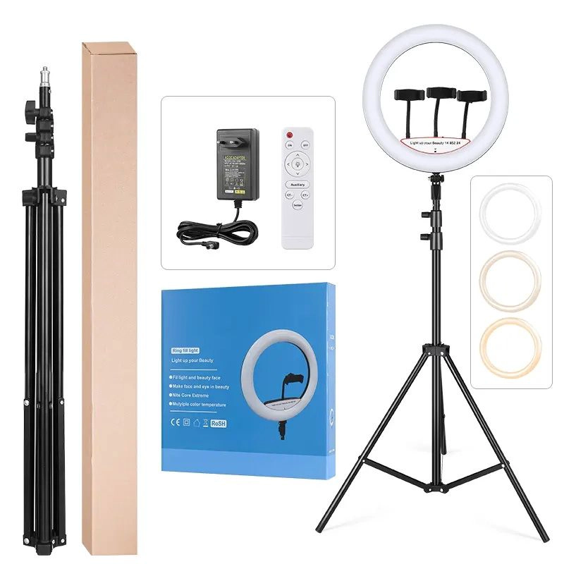 ARO LED DE 18 3 SOPORTES, CONTROL REMOTO Y ATRIL AJUSTABLE DE 2.10 MTS - 5