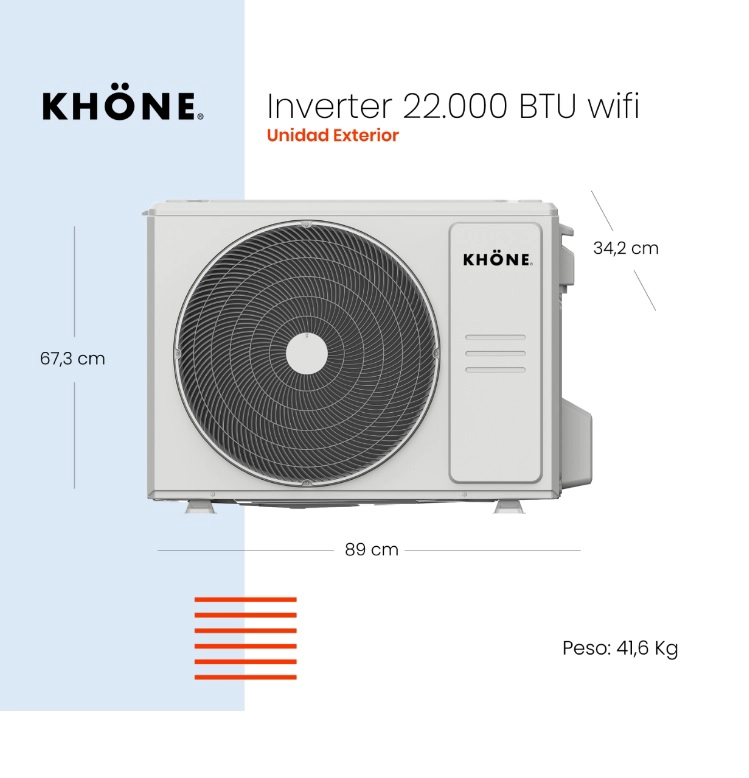 AIRE ACONDICIONADO KHONE KSM-22BC2 EQUIPO TIPO SPLIT MURO 22000 BTU INVERTER - 3