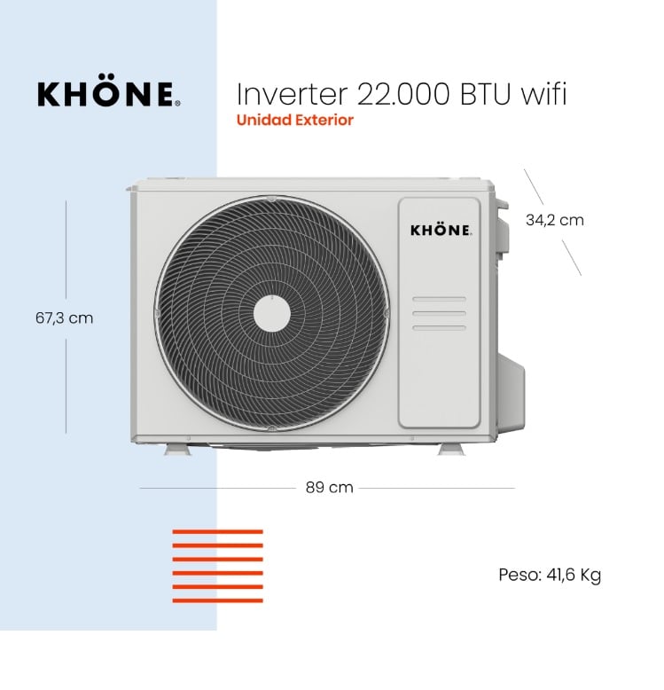 AIRE ACONDICIONADO KHONE KSM-22BC2 EQUIPO TIPO SPLIT MURO 22000 BTU INVERTER - 5