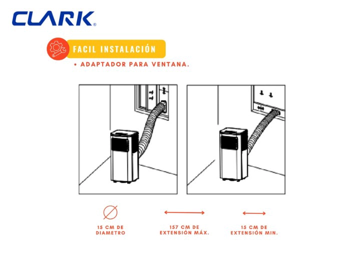 AIRE ACONDICIONADO PORTATIL 12000 BTU CLARK - 4