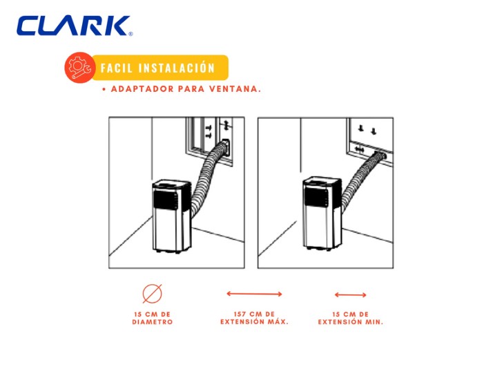 AIRE ACONDICIONADO PORTATIL 12000 BTU CLARK - 6