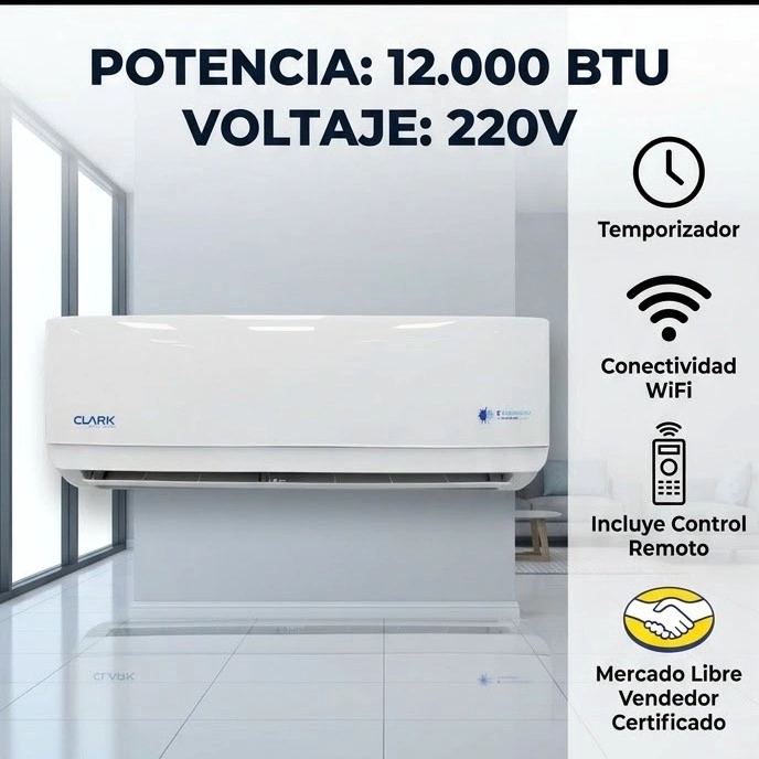 AIRE ACONDICIONADO SPLIT CLARK 12000 BTU INVERTER R32 - 4