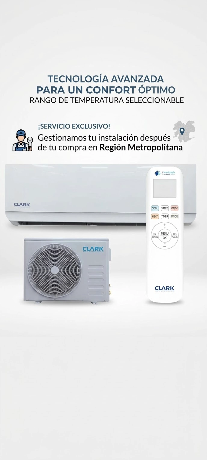 AIRE ACONDICIONADO SPLIT CLARK 12000 BTU INVERTER R32 - 7