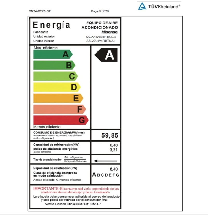 AIRE ACONDICIONADO HISENSE 22.000 BTU - HI VIDA INVERTER WIFI R32 - 4