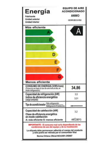 AIRE ACONDICIONADO VENTANA ANWO 9.000 BTUH R32 FRIO / CALOR - 3