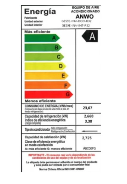 AIRE ACONDICIONADO ANWO SPLIT 9000 BTU INVERTER R32 - 6