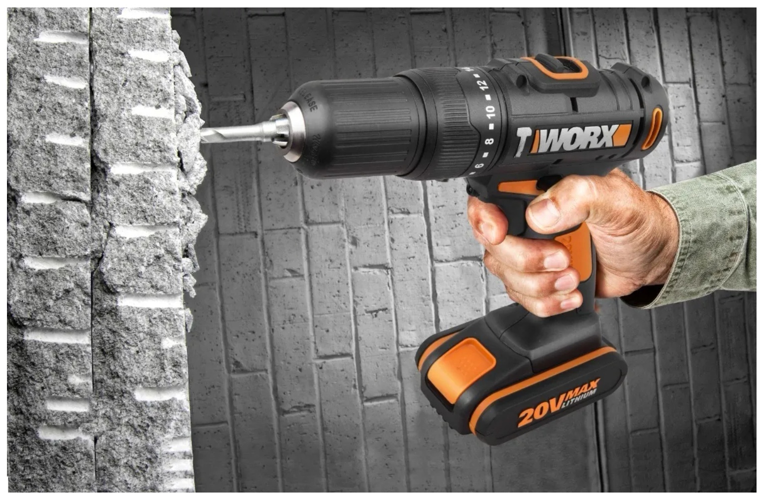 TALADRO PERCUTOR WORX INALÁMBRICO 13 MM 20 V SOLO - 4