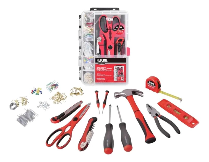 SET HERRAMIENTAS RED LINE MANUALES 11 PIEZAS REDLINE + 100 ACCESORIOS - 1