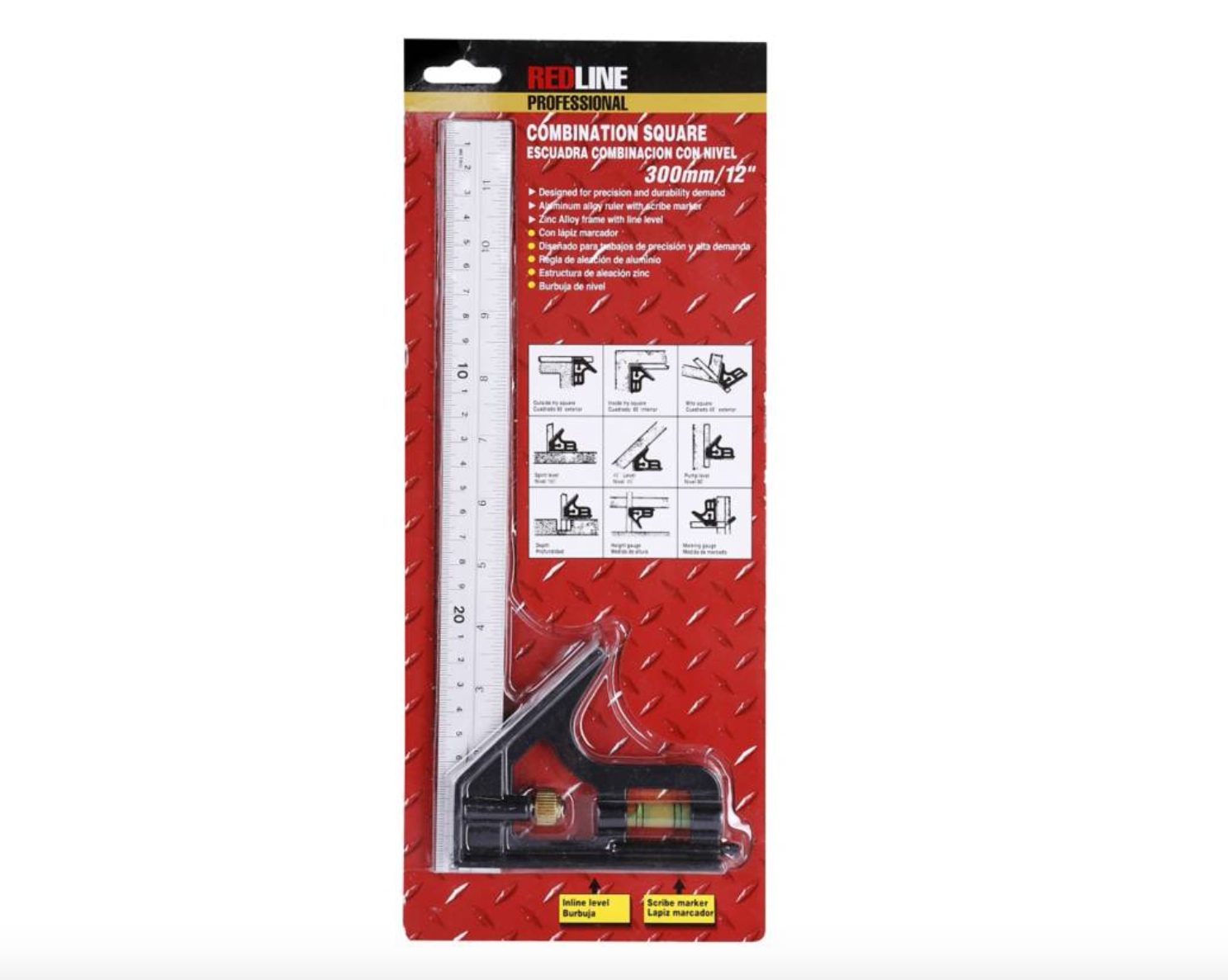 ESCUADRA CARPINTERIA RED LINE COMBINACION NIVEL 12 P ALUMINIO FUNDIDO REDLINE - 1