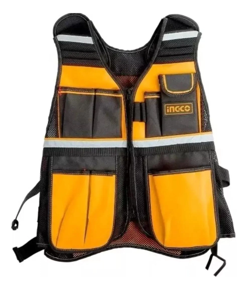 CHALECO INGCO HTVT0901 PORTAHERRAMIENTAS INDUSTRIAL 7 BOLSILLOS AJUST 60 X 42 CM - 4