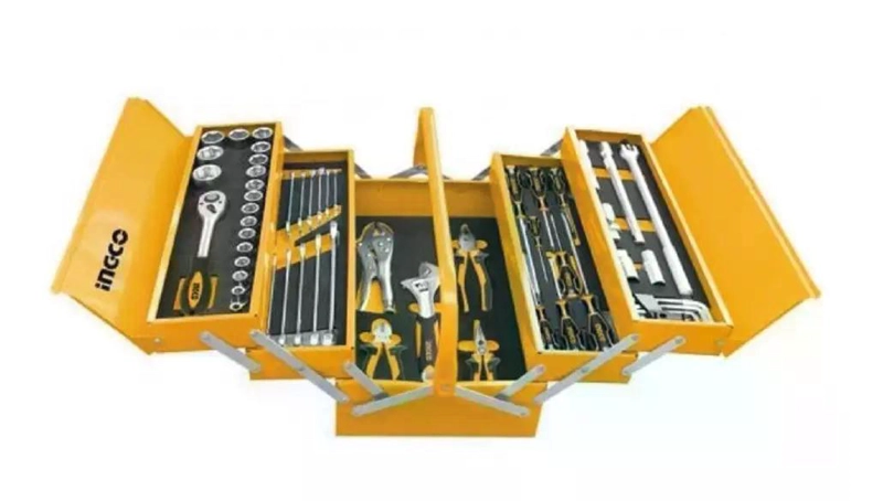 SET HERRAMIENTAS INGCO CAJA METALICA INDUSTRIAL + 59 HTAS MAN - 1